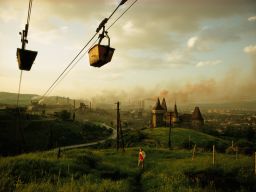 Buckets of iron ore are transported to a major steelworks in Hunedoara, Romania, November 1975.Photograph by Winfield Parks, National Geographic